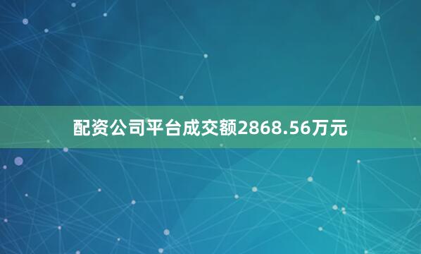 配资公司平台成交额2868.56万元